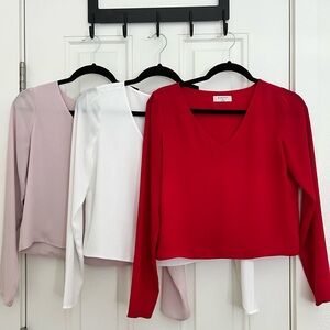 Set of 3 - Aritzia Babaton Murphy Longsleeve Blouse - Size XS